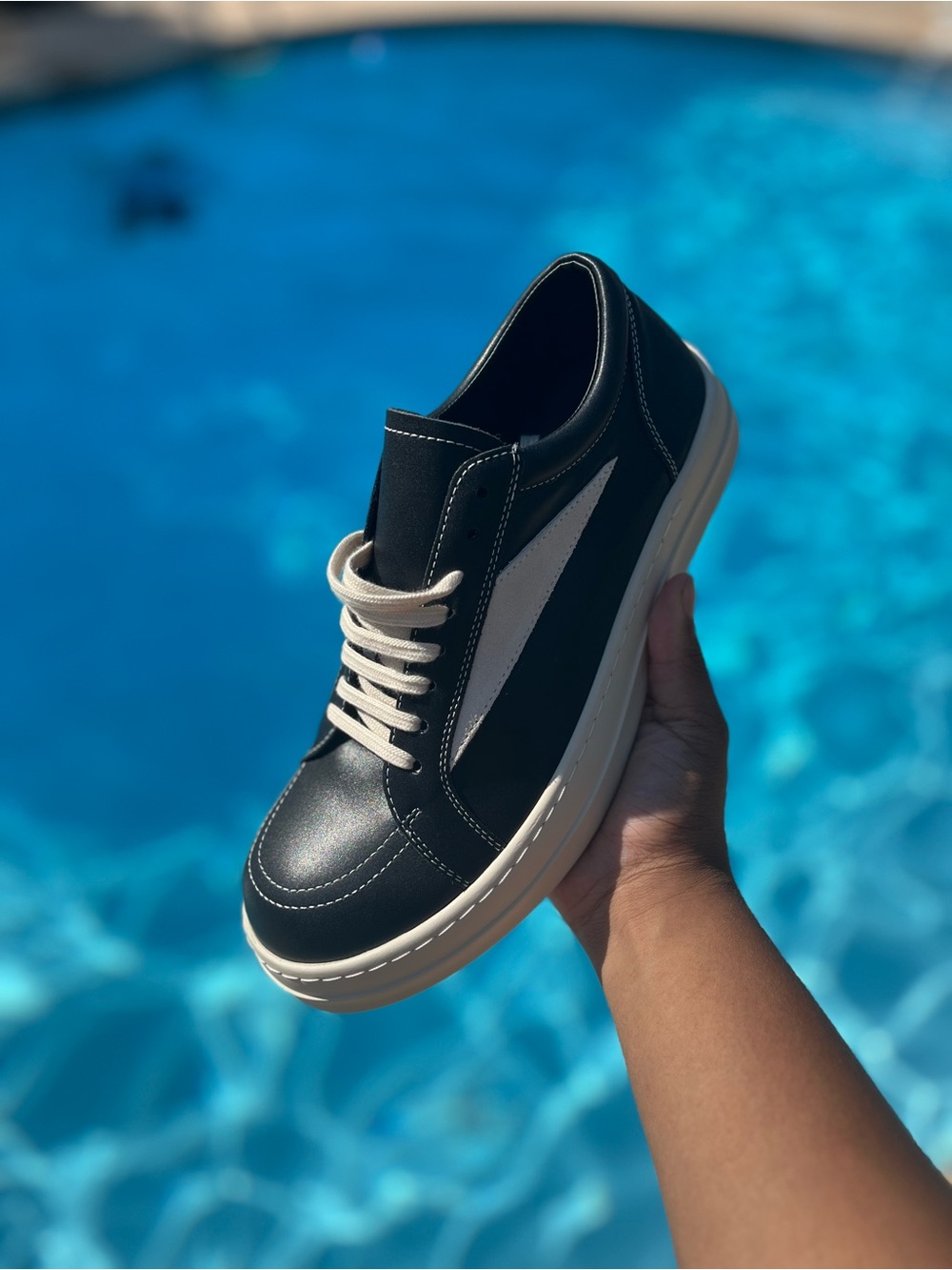 Black Leather Rick Owens Vans